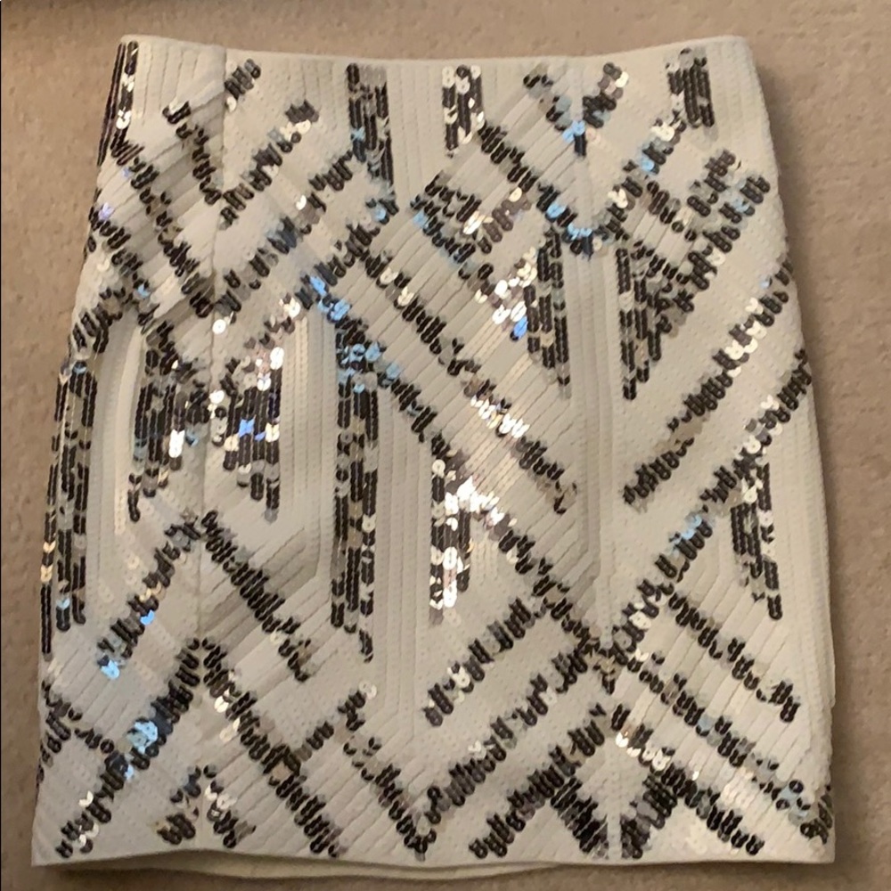Express High Waisted Sequin Mini Skirt